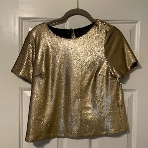 Gold sequin tee